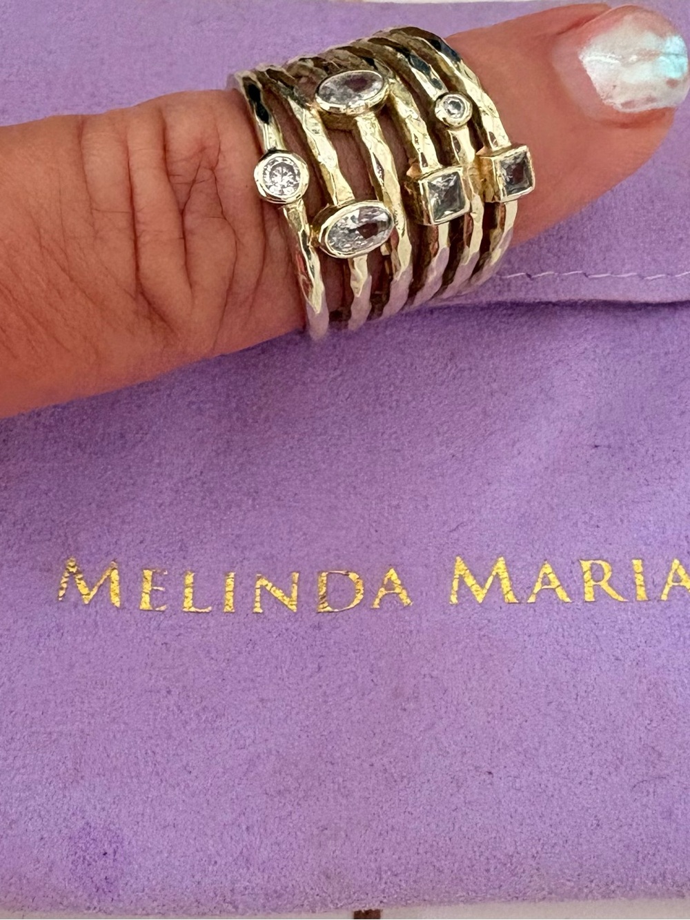Melinda Maria Monroe Stack Ring NWOT Size 8